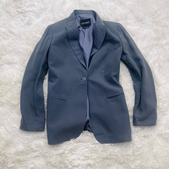 Giorgio Armani Borgonuovo 21 Women’s Y2K Single Breasted Jacket Slate | Size 10 - Picture 5 of 11
